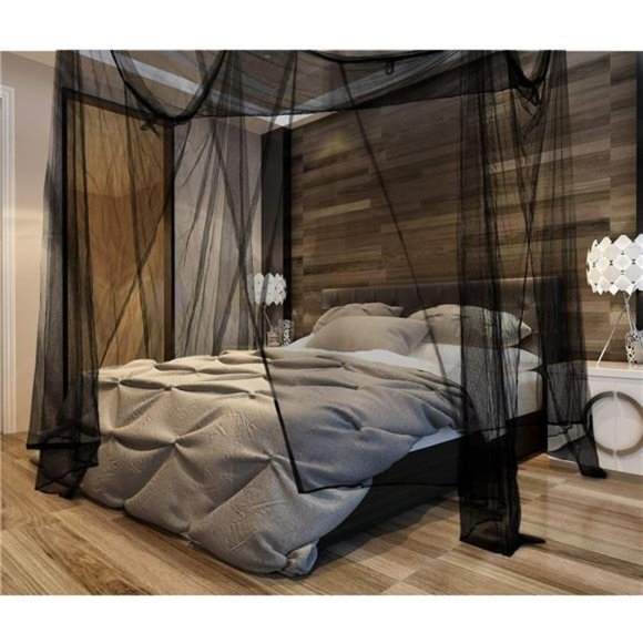 4 Corner Post Mosquito Net Canopy Bed Curtains Large Mosquito Netting Bedroom - Picture 3 of 8